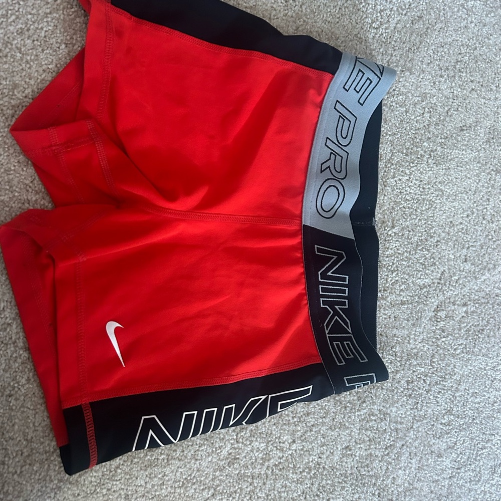 Nike Women’s Red and Black Pro Shorts